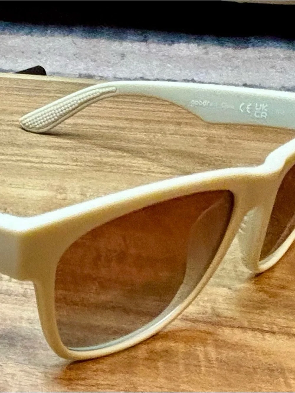 Men's White Frame Sunglasses with Brown Lenses